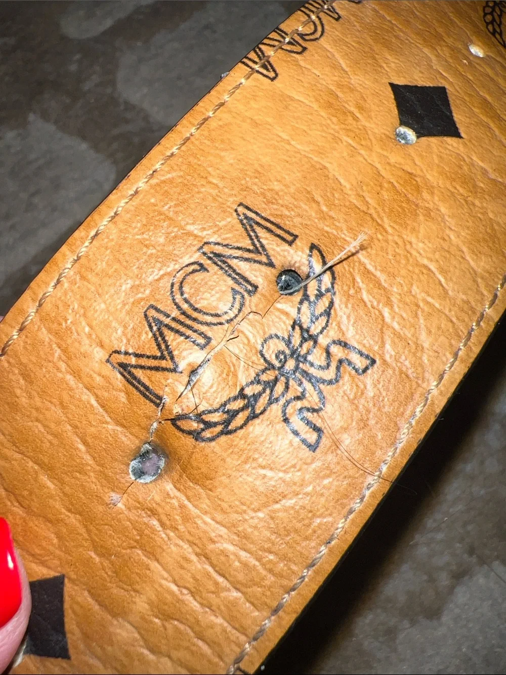 MCM Reversible Leather Belt in Black and Tan with Gold M Buckle